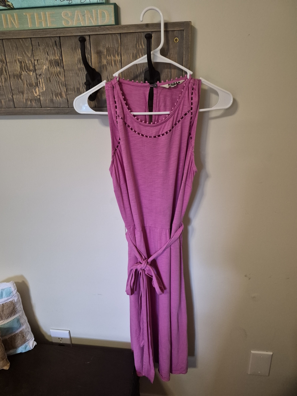 Boden Magenta Sleeveless Tie-Waist Midi Dress